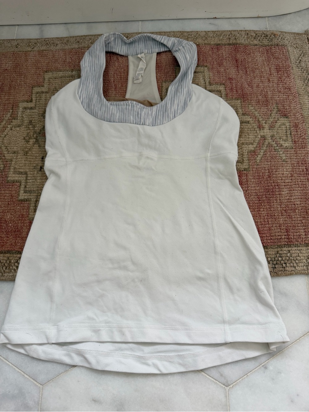lululemon athletica White Tank with Heathered Gray Neckline